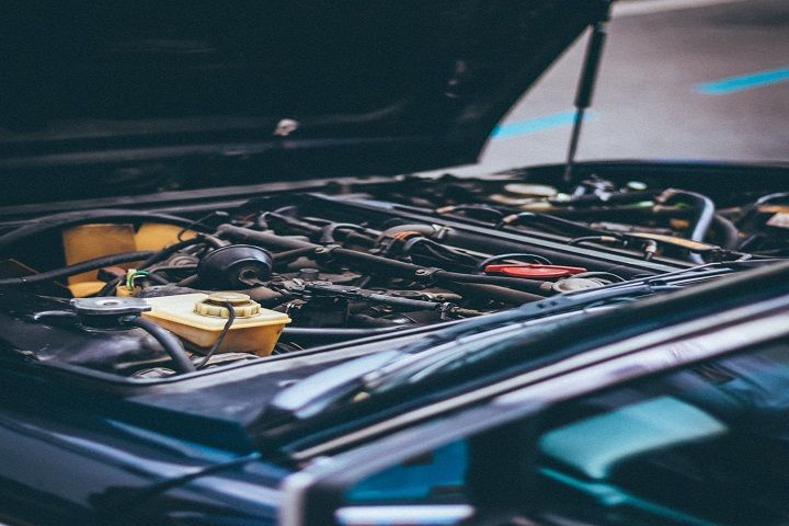 Car battery inside the car engine